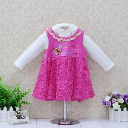 Children two pieces/lot Pure cotton shirts+long dresses velvet girls clothing