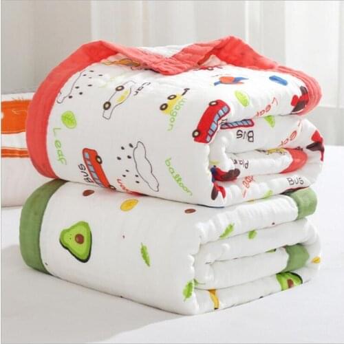 20 Design Winter 10 Layers Muslin Cotton Kids Quilt Cover Bedding Blanket For Children Infant Toddler Gauze Cotton Warm Blanket