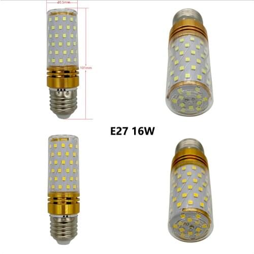 E14 E27 16W LED Corn light Bulb SMD2835LED Bulb 110V 220V 3 Color Temperature Integrated LED Candle light Spotlight 5pcs/lot