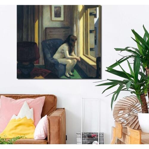 Edwardor Hopper Eleven A.M. Wall Art Canvas Poster And Print Canvas Painting Decorative Picture Living Room Home Decor Framework