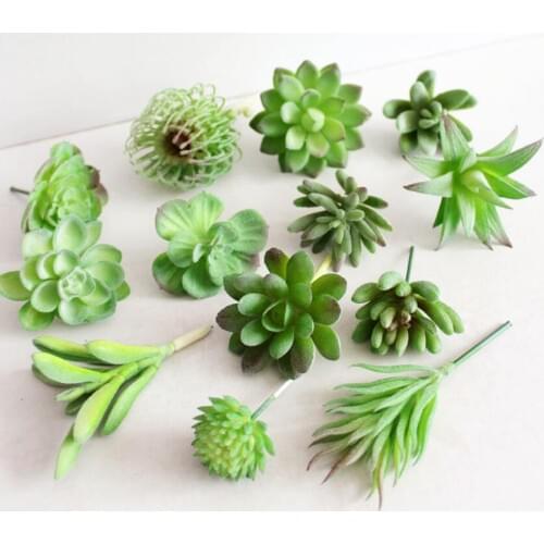 10pcs Artificial Plastic PVC Succulents Plants Flower For Wedding Party Home Office Hotel Decoration Bonsai DIY Making
