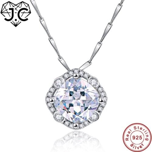 J.C Exquisite Green Amethyst & White Topaz Necklace Solid 925 Sterling Silver Necklace Fine Jewelry for Women Wonderful Pendant