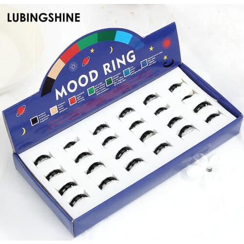 24pcs/lot Follow Temperature Change Ring Emotion Feeling Mood Rings For Women Men Mixed Size Finger Rings Jewelry Gift Wholesale