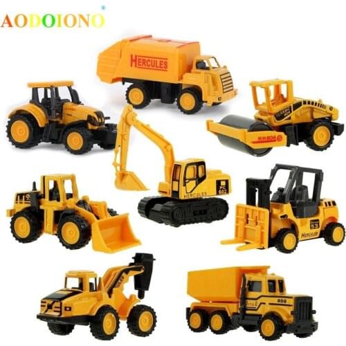 8 Styles Mini Alloy Engineering Car Vehicle Tractor Toy Dump Truck Model Classic Toy Cars for Children Kids Boy Birthday Gift
