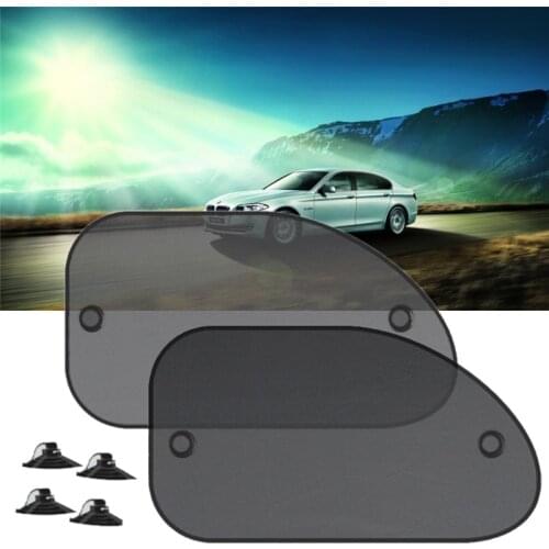 Super Quality 2pcs Black Side Car Sun Shades Rear Window Sunshades Cover Mesh Visor Shield Screen Interior UV Protection Kids