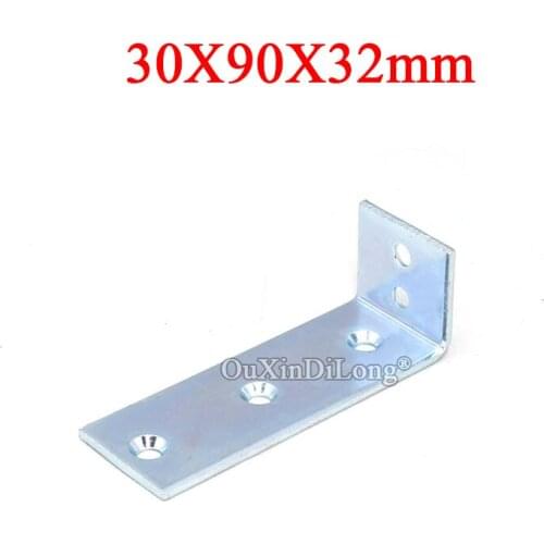 New 10PCS 30X32X90mm Thicken Right Angle Joint Furniture Corner Braces Board Frame Shelf Support Brackets Reinforced Connectors