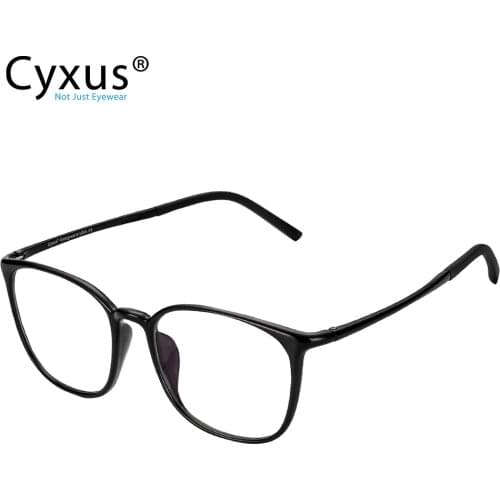 Cyxus Retro Anti Blue Light Glasses for Eye Strain Relief Super Flexible UL Frame Transparent Lens Unisex Computer Eyewear 8061