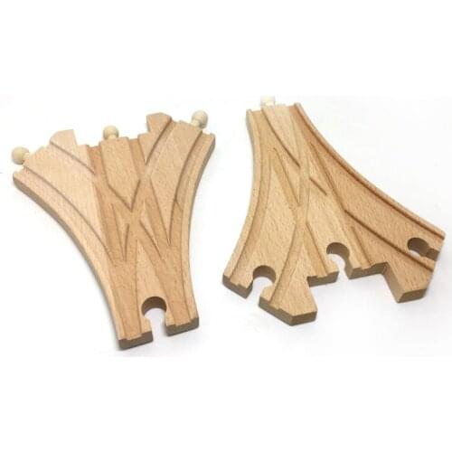 P127 Free shipping Each set of two wooden tracks Scarce accessories Compatible with wooden train tracks Childrens toys