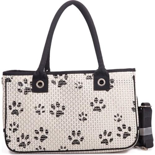 Portable Pet Travel Carrier For Cats Dogs Pu Leather Print Pet Kennel Breathable Dog Bag Cat Dog Pet Carrier Bag
