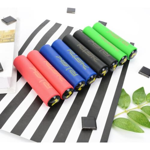 RISK 1 Pair Silica Gel Bicycle Grips Cycling Handlebar Grips MTB Mountain Bike Ultralight Soft Bar Grips Removeable Plastic End