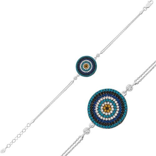 Silver Evil Eye Women Bracelet