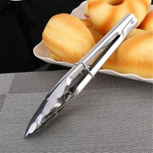 Stainless Steel 9-inch Bread Tongs Food Tongs Kitchen Barbecue Tongs Multi-function Cold Dish Tongs Outdoor Barbecue Tools