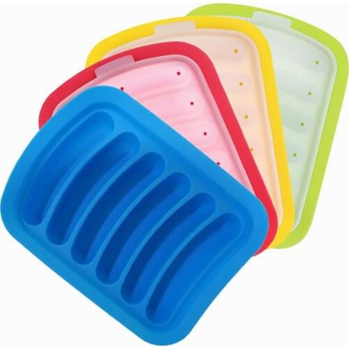 Sausage Maker Silicone Mold DIY Homemade Ham Hot Dog Sausage Mould Kitchen Making Refrigerated Hot Dog Tool 6 In 1 With Cover