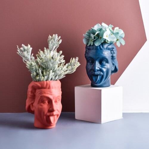Modern Creative Design Resin Human Shape Flower Vase Table Flowerpot Storage Box Pen Holder Home DecorationTool For Plant