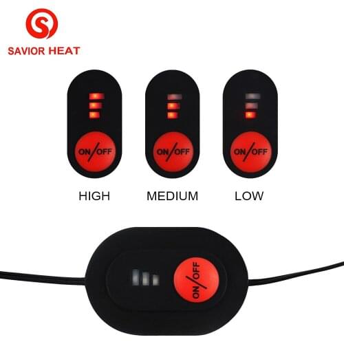 Savior 1 Pair 3 Shift Swith Button Controller for Heated Gloves Heated Socks Heated Apparels electric rechargeable Battery