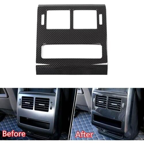 Carbon Fiber Style Car Interior Rear Air Outlet Vent Panel Frame Trim Cover For Land Rover Range Rover Sport 2014-2017