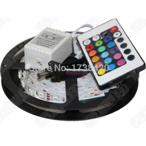 With 24keys Remote Controller 14.4 W/m RGB LED Strip 5050 SMD Set 60leds Led Strip 12V DC Waterproof IP65 RGB LED Rope Light 10m