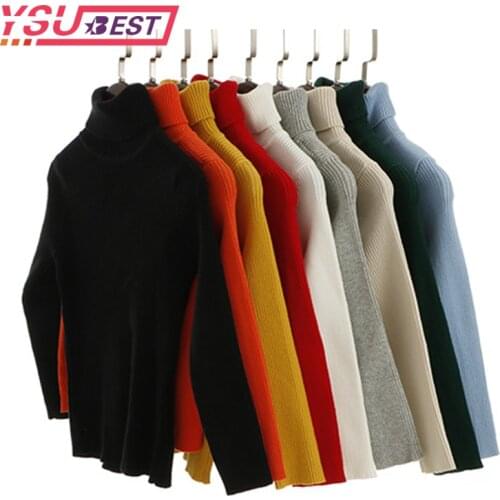 2020 New Sweater Kids Sweaters Autumn Girls Turtleneck Sweaters 1-6Yrs Baby Boys Pullover Winter Knitted Bottoming Boys Sweaters