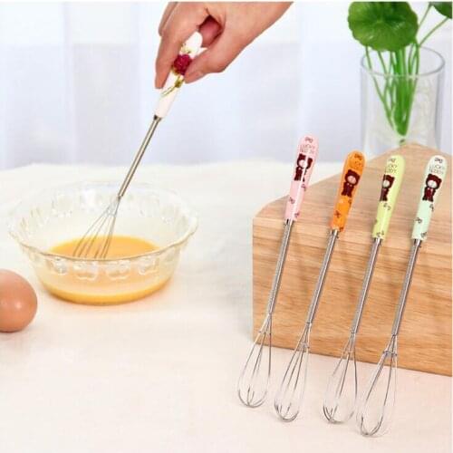 Egg Beater Coffee Milk Drink Mini Mixer Ceramic Handle Stirring Whisk Frother Foamer Practical Kitchen Gadgets