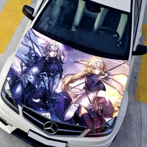 Japanese Anime Inkjet HD Car Stickers Fate Series Joan of Arc Auto Hood Vinyl Protective Film Itasha Cartoon Decals Accessories