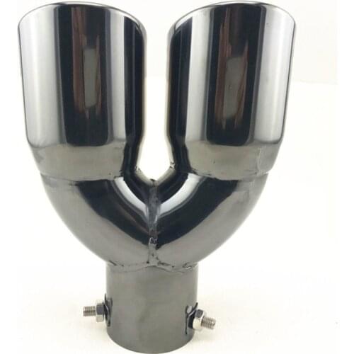 1X Stainless Steel Dual Exhaust Tip 2.5" Inlet Car Muffler Tail Pipe