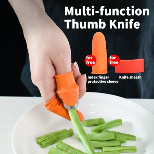2020 New Silicone Thumb Knife Finger Protector Vegetable Harvesting Knife Plant Blade Scissors Garden Gloves Kitchen Tool