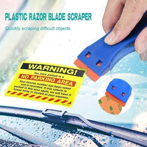 11 Pack Remove Sticker Scraper Tool 1.5" Blade Plastic Handle Automotive Film Sticker Tool Cleaning Knife for Window Ceramic Gl
