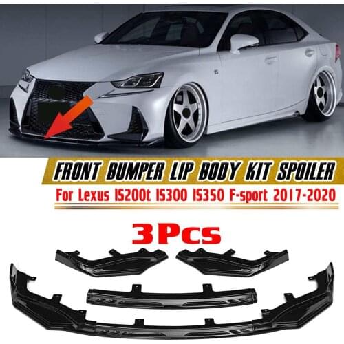 3x Car Front Bumper Splitter Lip Spoiler Diffuser Guard Cover Body Kit For Lexus IS200t IS300 IS350 F-sport 2017 2018 2019 2020