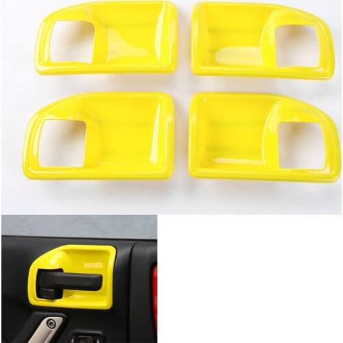 4Pcs/Set Car Interior Door Handles Bowl Cover Trim for Jeep Wrangler Rubicon 2011-2016 4 Doors Car-styling Accessories