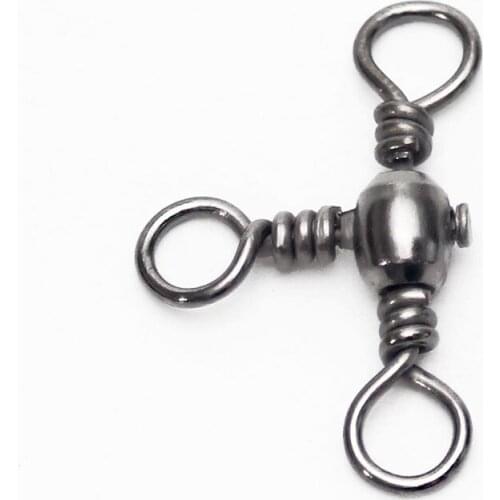 50pcs/lot 3 Way Fishing swivels bass Barrel Swivels Cross Line carp Pesca Sea Fishing Swivels Connector Carp Fishing Accessories