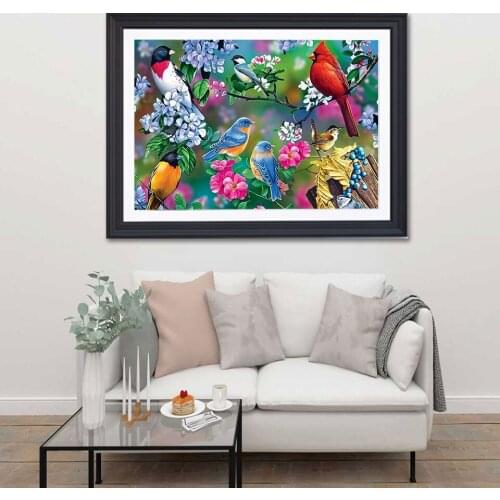 Diamond Painting 5D Birds Flower Diamond Embroidery Animal Mosaic Rhinestones Home Decor Gift Needlework Cross Stitch Kits