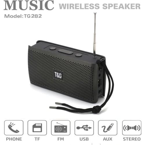 TG282 Wireless Bluetooth SuperBass Speaker Portable Outdoor Mini Sound Column Sports Hifi Speaker Stereo Subwoofer FM/USB/AUX