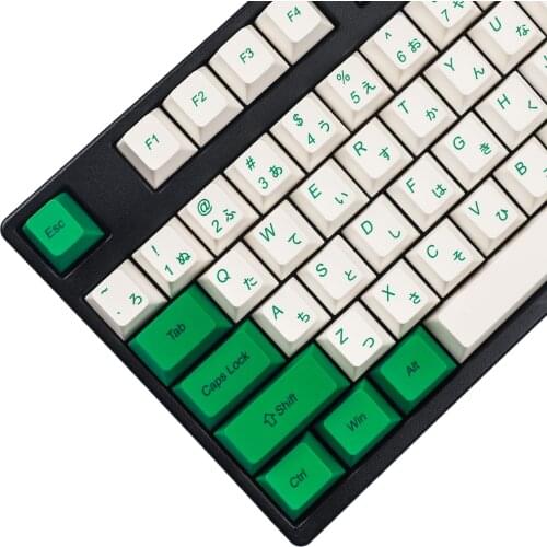Cherry Profile 125 Key ANSI ISO 61 84 96 Layout Dye Sub Green Beige Blank Keyset GK61 Keycaps For Mechanical Keyboard Keychron