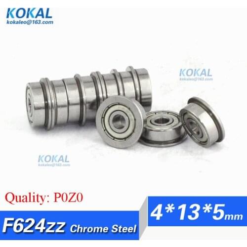 [CMF624ZZ-P0]Free Shipping 10pcs flange bushing ABEC-1 type F624-2ZZ F624zz F624 inner 4mm minitype ball bearing 4*13*5*15*1mm