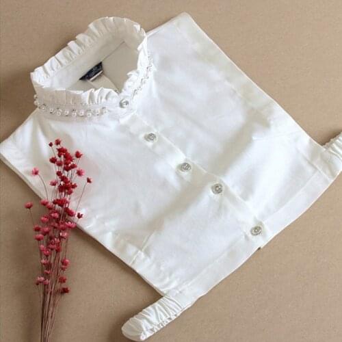 Decorative lady sweater collar shirt spring OL love shirt white stand false fake collar cool cotton collier femme lady