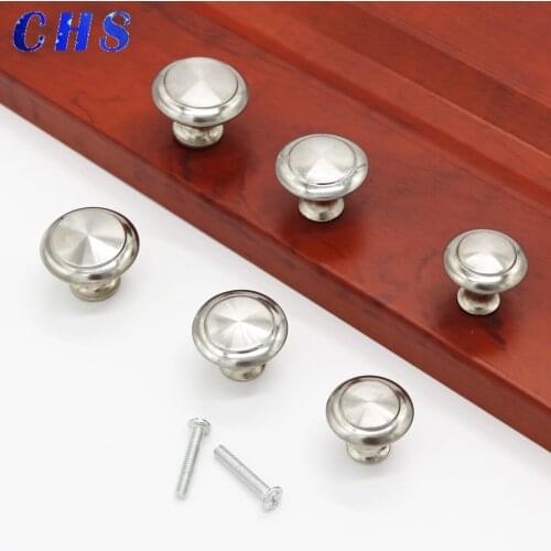 Diameter 23mm 27mm Zinc Satin Nickel Cabinet Pull Cupboard Drawer Handle Knobs Wardrobe Handle With Screw Furniture Hardware