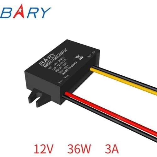 Car Step Down Converter Auto Waterproof Power Supply Vehicle DC-DC Buck Volt Converter 15~28V 24V To 12V 3A Power Supply Module