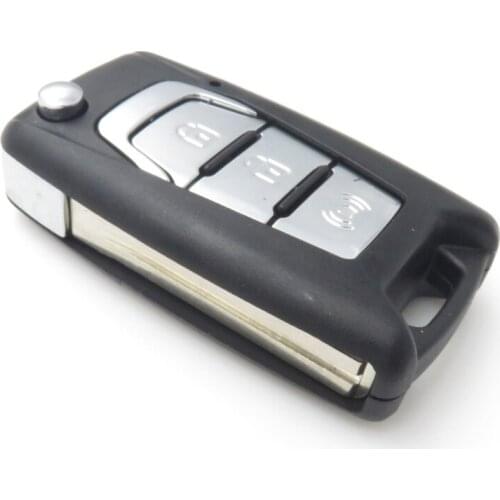 Flip Remote Key Shell For Ssangyong 3 Buttons Car Key Replacement Folding Key Shell With Uncut Blade NO LOGO