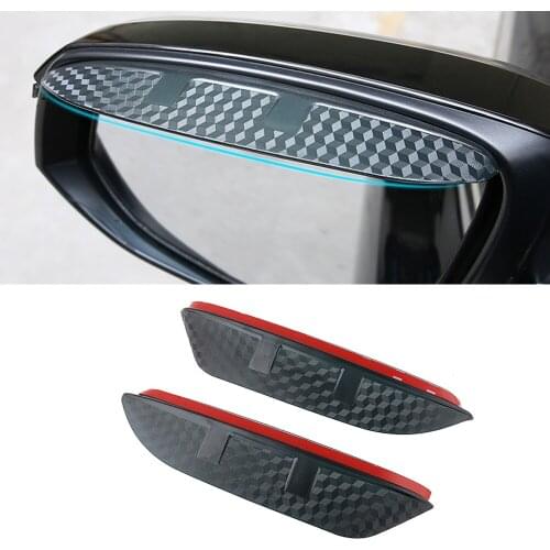 For Toyota Highlander 2009-2021 Car Side Rear View Mirror Rain Visor Carbon Fiber Texture Eyebrow Sunshade Guard Cover Shield