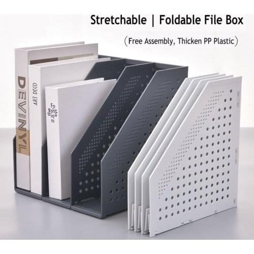 Creative Stretchable File Organizer Box Office Desk File Tray Foldable Magazine Holder Stand