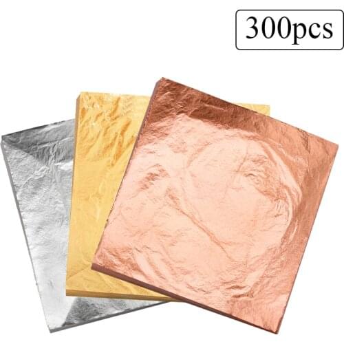 Imitation Gold Leaf Foil Sheets Color 2.5 Copper Leaf for Gilding Art Work Nail Decoration 100pcs 14X14cm Gold Leaf Foil Paper