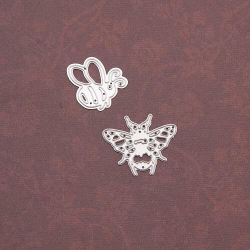 Two Bees Metal Cutting Dies Scrapbooking Craft Mold Cut Die Stencil Handmade Paper Card Make Template Embossing 2021