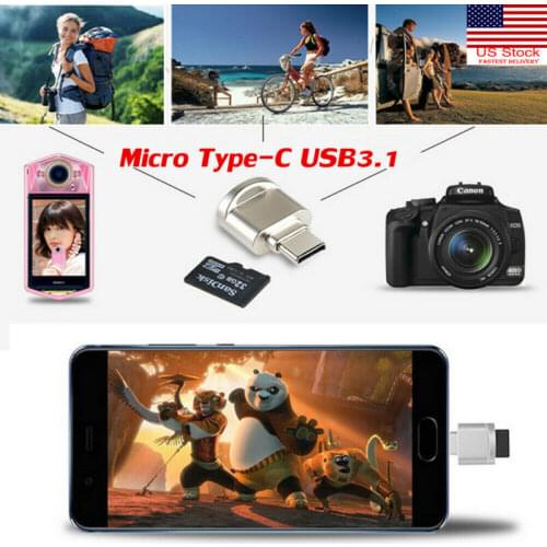 Mini Type-C USB3.1 Micro SD TF Memory Card Reader OTG Adapter for Macbook Phone Adapter for Android Phone