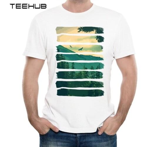 2019 Mens New Fashion The wild scenery Printed Short Sleeve T-Shirt Summer Cool Tops Soft Tee