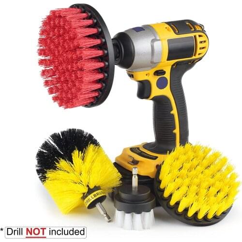 Drill Brush Attachment Set Power Scrubber Kit, Scrub Brush with Extend Long Attachment, Scrubing Pads Cleaning Kit for Tile Seal