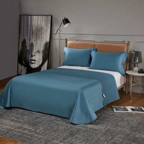 2020 new products 120 count cotton Bed cover Fitted Sheet Pillowcases 2/3 pcs Solid color Rounded edge Luxury Bedding