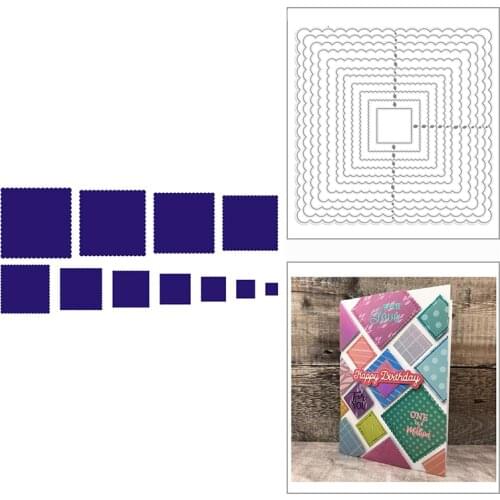 2021 New Nesting Square Frame Metal Cutting Dies for DIY Scrapbooking Decoration and Card Making Paper Craft Embossing No Stamps