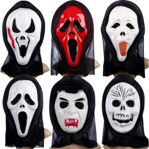 Novelty Scary Toys Halloween Carnival Masker Party Ghost Face Mask Horror Screaming Grimace Mask for Adult Scary Cosplay Prop