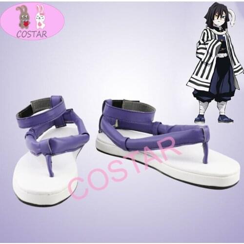 COSTAR Anime Demon Slayer Kimetsu no Yaiba Cosplay Shoes Boots Iguro Obanai Cosplay Shoes Kimetsu No Yaiba Cosplay Shoes