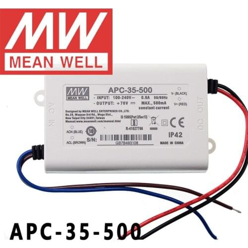 Original Mean Well APC-35-500 meanwell 500mA Constant current 35W Single Output LED Switching Power Supply